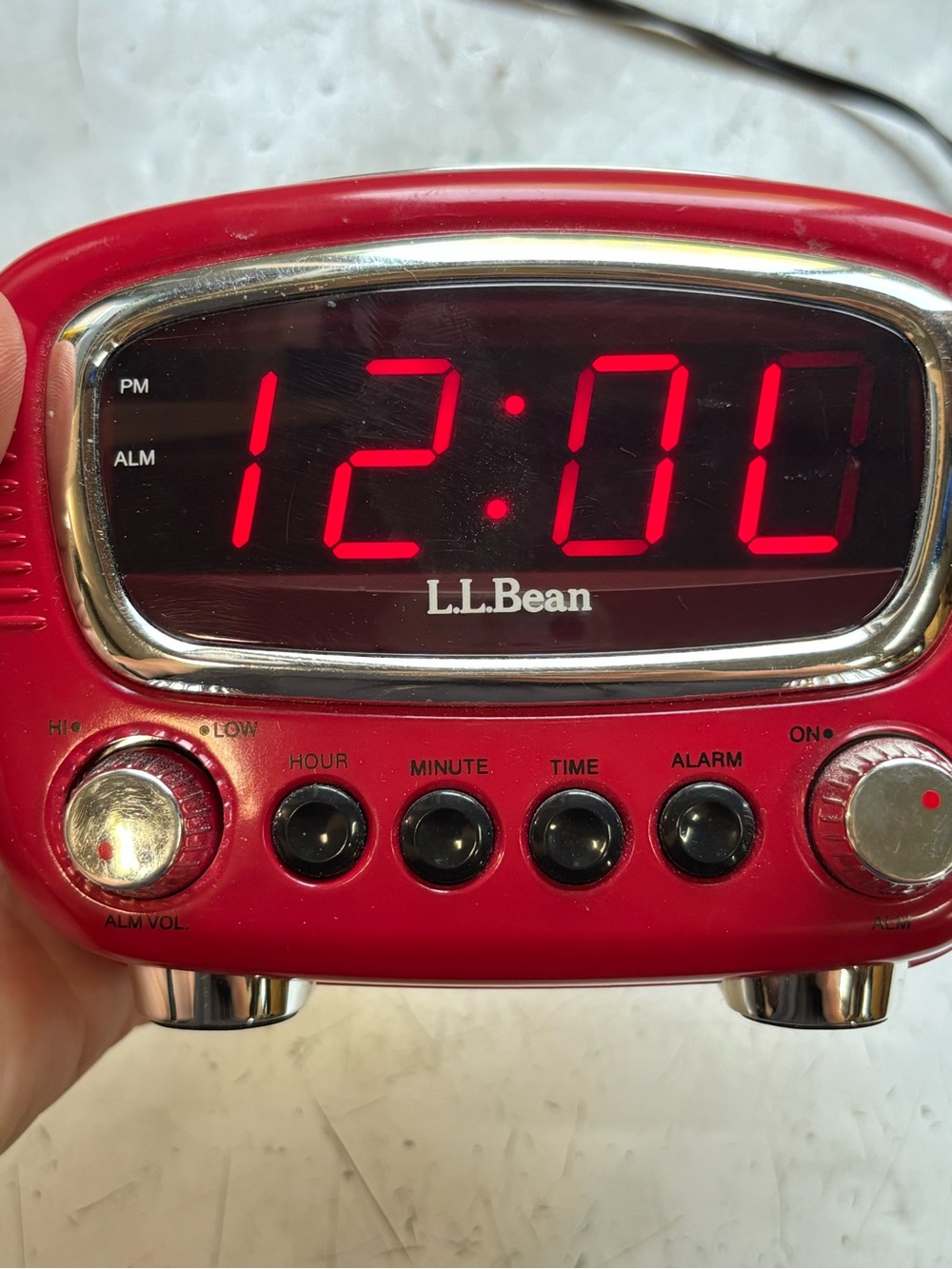 L.L. Bean Red Retro-Style Digital Alarm Clock - Picture 6 of 6